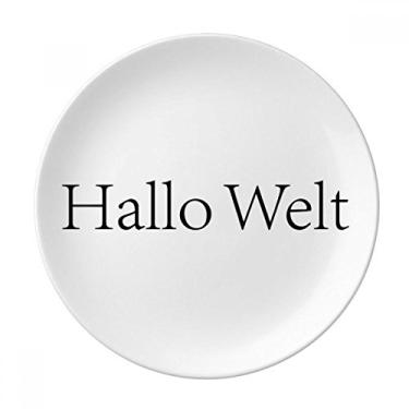 Imagem de Hello World Prato Alemão Decorativo de Porcelana Salver Prato de Jantar