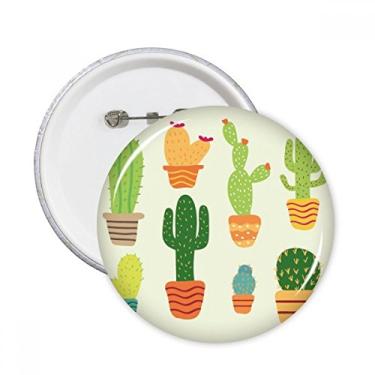 Imagem de Vaso de plantas com padrão de cacto, suculentas, pinos redondos, emblema, emblema, acessórios, decoração, 5 peças