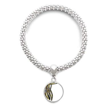 Imagem de DIYthinker Pulseira de prata chinesa de macarrão chinês padrão tradicional pulseira pingente de joia corrente ajustável