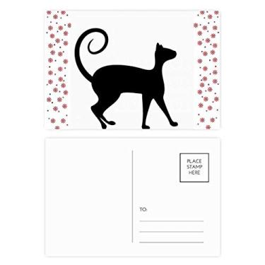 Imagem de Pet Lover desenho de animal de gato preto esboço de arte de Natal Natal e celebração cartão postal cartão de bênção