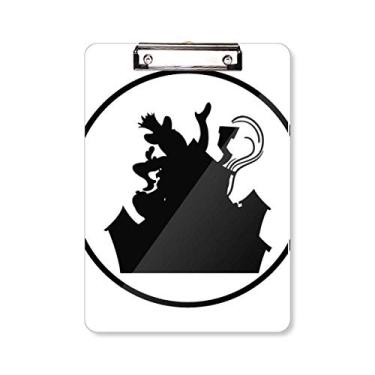 Imagem de Palhaço Castelo Parque de Diversões Silhueta Preta Prancheta Pasta Bloco de Escrita Placa de Apoio A4