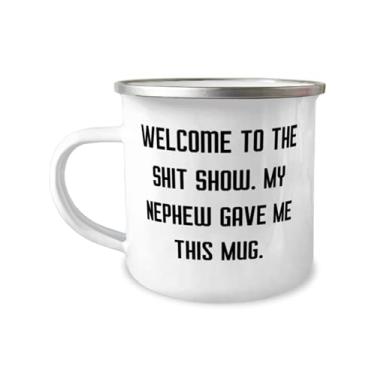 Imagem de Caneca engraçada de sobrinho de 355 ml, Welcome To The Shit Show. My Nephew Gave Me This Mug, lindos presentes para tio,