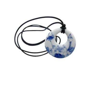 Imagem de Colar Flor De Lótus De Porcelana 4,5 Cm (Bordo)