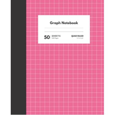 Imagem de Caderno de composição de papel quadriculado rosa-choque: quadriculado 4x4, papel quadriculado para estudantes de matemática e ciências, diário gráfico (19,5 x 24,25) 100 páginas