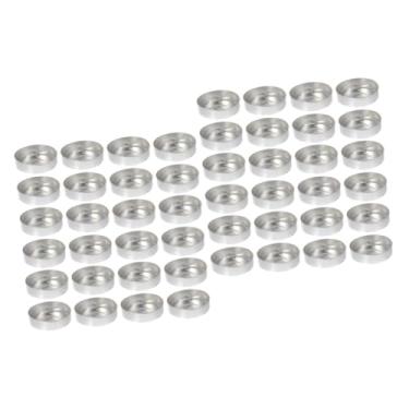 Imagem de Lurrose 100 Peças Vela De Concha De Alumínio Para Fazer Velas De Cera Copo De Lata Recipientes Com Tampas Vela Metal Estanho Potes De Vela Recipiente De Luz De Chá Velas Em Massa Suporte