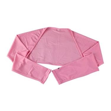 Imagem de Hoement Tamanho absorvente elástico Ultraleve elasticos luva de golfe feminina protetor de cotovelo capa de braço luvas de protetor solar Anti-UV xaile Manga de braço Senhorita rosa