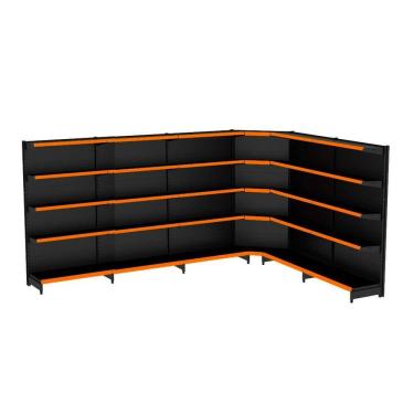 Imagem de Gondola Parede 170 Fit Ate 5 Metros 1 Canto Preto 30b Pe Lar