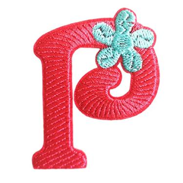 Imagem de 5 Pçs Patches de letras de chenille adesivos de ferro em remendos de letras universitárias com glitter bordado remendo costurado em remendos para roupas chapéu camisa bolsa (rosa choque, P)
