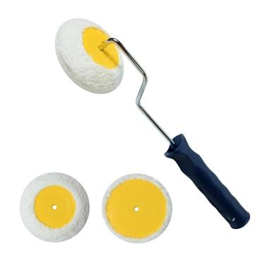 Imagem de Nichiyo Kit de rolo de pintura de canto, 3 peças de mini rolo de canto de drywall para uso com tintas à base de água, óleo ou esmaltadas, ferramenta de rolo de pintura de canto para decoração de