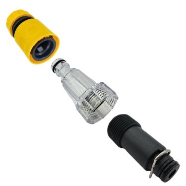 Imagem de Kit Adaptador com Conector Filtro e Engate Rápido Amarelo Compatível com Lavajato Vonder LAV1600