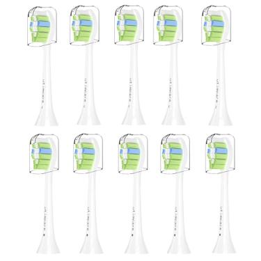 Imagem de Utimcare Cabeças de escova de dentes de substituição compatíveis com Philips Sonicare ProtectiveClean C2 G2 W 4100 5100 5300 escova de dentes elétrica de controle de placa, macia, pacote com 10