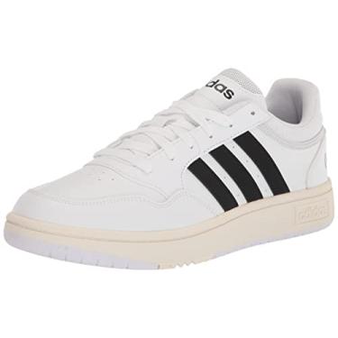 Imagem de Adidas Tênis de basquete feminino Hoops 3.0, Branco/preto central/branco giz, 40