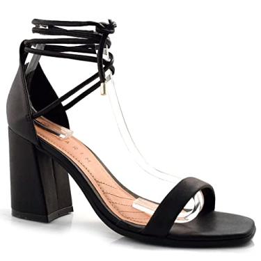 Imagem de Sandalia Ramarim 2241203 Salto Grosso Calcanhar Fechado Feminino Multicolor