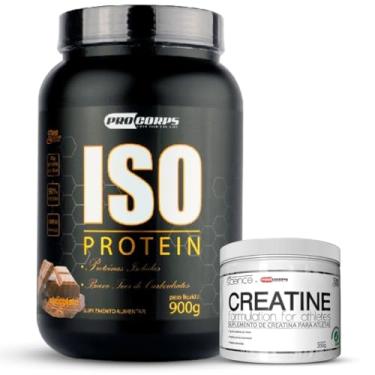 Imagem de Kit Whey Iso Protein 900g Sabor Chocolate + Creatina 100% Pura 200g