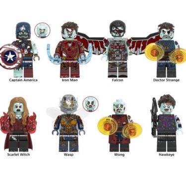 Imagem de Kit 8 Bonecos Blocos De Montar Zumbi Marvel Edição Especial