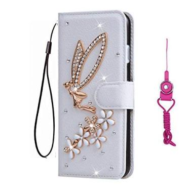 Imagem de Capa para Asus Zenfone 8 ZS590KS, capa protetora de couro brilhante e alça de pescoço [suporte] [fecho magnético] para Asus Zenfone 8 ZS590KS (Gold Angel)