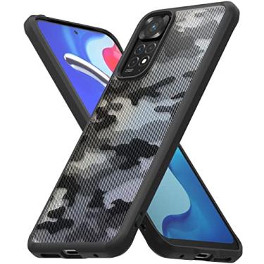 Imagem de Ringke Capa Fusion compatível com Redmi Note 11/11S 4G (6,43 polegadas), design de camuflagem translúcida, traseira rígida, à prova de choque, capa protetora para celular - preto camuflado fosco