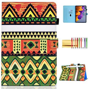 Imagem de Capa fólio para Samsung Galaxy Tab S7 (2020) de 11 polegadas, capa magnética de couro PU com suporte para caneta, compartimentos para cartões, capa carteira para Galaxy Tab S7 SM-T870/T875/T876, casa