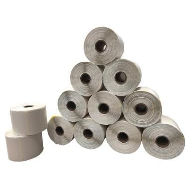 Imagem de Etiqueta Adesiva 60X40 - 1 Coluna  12 Rolos  Couchê Branca - 32m  C/ 8