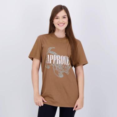 Imagem de Camiseta Approve Tiger Feminina Marrom-Feminino