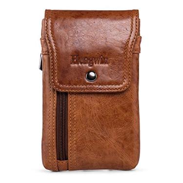 Imagem de Hengwin Coldre de couro para celular compatível com iPhone 15 Pro Max 14 Plus 13 Pro Max 12 Pro Max Samsung Galaxy A15 A25 A54 A53 5G S24 Ultra S23 Ultra S23 capa bolsa de cinto com clipe de cinto