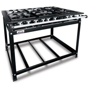 Imagem de Fogão Industrial 6 Bocas Simples e Duplo 30X30cm P7 Copametal - FC 2