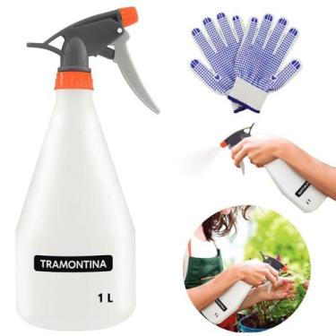Imagem de Borrifador Pulverizador Jardinagem 1 Litro + Luva Tricotada - Tramonti