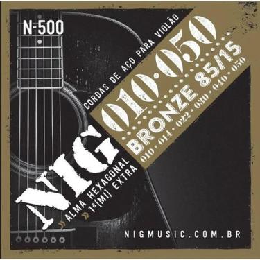 Imagem de Encordoamento para Violão aço 010 NIG -- (010/050) 