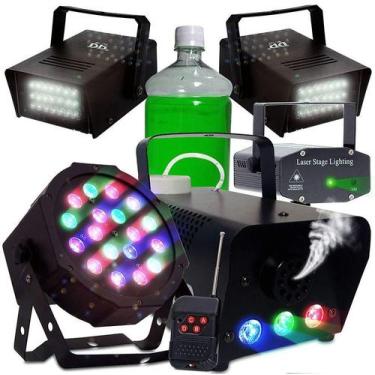 Imagem de Kit Iluminação Para Festas Dj Balada Jogo De Luz Strobos Rgb - BRIWAX,