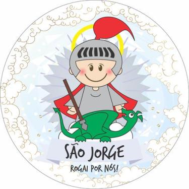 Imagem de Painel de Lona Redondo Santinhos Católicos São Jorge - Fabrika de Fest