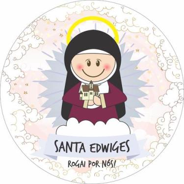 Imagem de Painel de Lona Redondo Santinhos Católicos Santa Edwiges - Fabrika de 