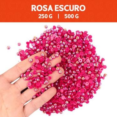 Imagem de Meia Pérola Irisada Rosa Escuro - 109 - Pacote com 500/250 Gramas  - 0