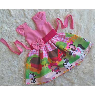 Imagem de Vestido Infantil Temático Simples Fazendinha - aurea, PP