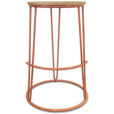 Imagem de Banco Banqueta Média Industrial Dinamarca Em Aço Balcão Bar Cozinha Co