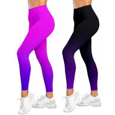 Imagem de Kit 2 Calça Legging Fitness Academia Degrade Caminhada Estampada Funci