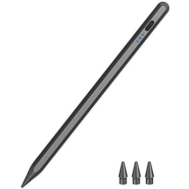 Imagem de Caneta HATOKU 1ª geração, carregamento rápido em 15 minutos, inclinação e rejeição da palma, para iPad Air 3/4/5/M2/M3, iPad Mini 5/6, iPad 6/7/8/9/10/11, iPad Pro 11"/12,9"/M4, 2018 a 2025 (preta)