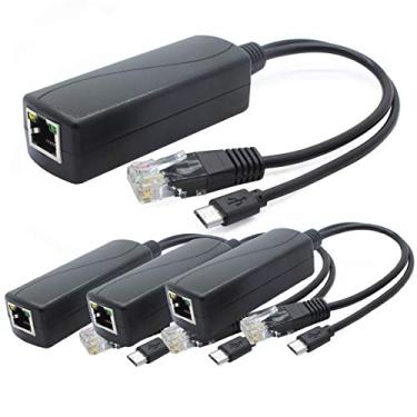 Imagem de ANVISION Pacote com 4 divisores PoE de 5 V, adaptador de 48 V para 5 V 2,4 A com plugue micro USB, compatível com IEEE 802.3af, para câmera IP, tablets, Dropcam ou Raspberry Pi e muito mais, AV-PS05-1