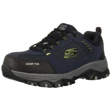 Imagem de Skechers Sapato de construção Greetah masculino, Azul marino, 7.5