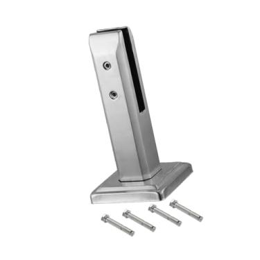 Imagem de Generic Grampo de vidro com parafusos, espigões de vidro, clipe de fixação premium, espigão de cerca de piscina para balaustrada de jardim, corrimão, todos os, Prata, Altura 20cm