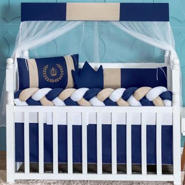 Imagem de Kit Protetor De Berço Americano Nacional Menino Menina Nuvem 11 Peças 