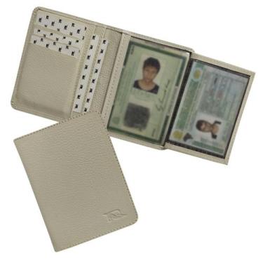 Imagem de Carteira Compacta Couro RFID Blocking 20-R Raffai Couros, Areia