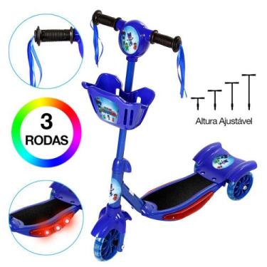 Imagem de Brinquedo Patinete PJ Masks Scooter 3 Rodas c Cesta Azul. - Toys 2U