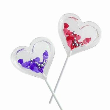 Imagem de Molde de silicone Pirulito Coração Chocalho 06cm 503 Flexarte