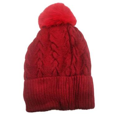 Imagem de Touca Inverno Feminina Forrada lisa Grosso Pompom para Frio - HHW, Ver