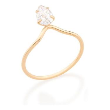 Imagem de Anel Solitário Com Zircônia Gota. Rommanel 512662, Branco, 14