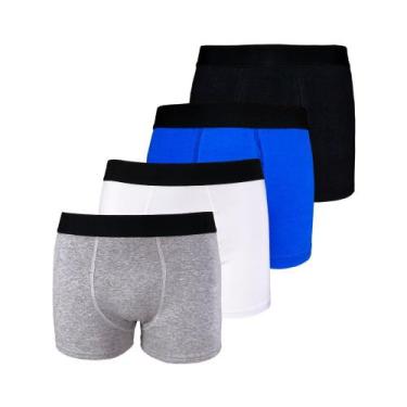 Imagem de Kit com 4 Cuecas Boxer Box Try Basics Algodão Cotton Lisa Básica Casua