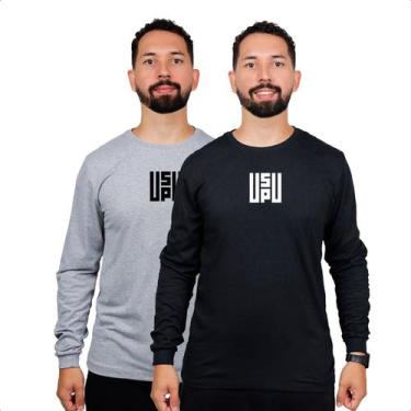 Imagem de Kit 2 Camisa Manga Longa Masculina Frio Dia Dia Confortavel - USUP, Pr