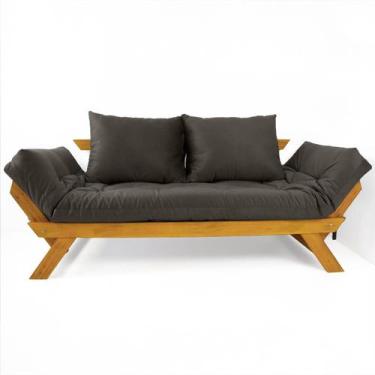 Imagem de Sofá Japão Futon Acquablock Branco Off Madeira Cor Mel - R9 Design Fut