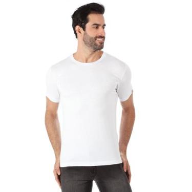 Imagem de Camiseta Masculina Anistia Slim Visco com Elastano Branca, Branco, G