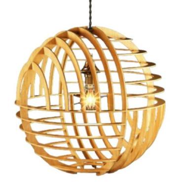 Imagem de Luminária Teto tipo Pendente NETUNO MDF - Completa - CORALISA, MDF CRU